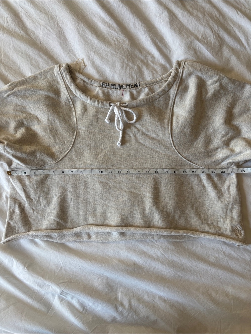 FP Movement For The Win Off The Shoulder Sweatshirt, Oatmeal Beige, S - Picture 8 of 8